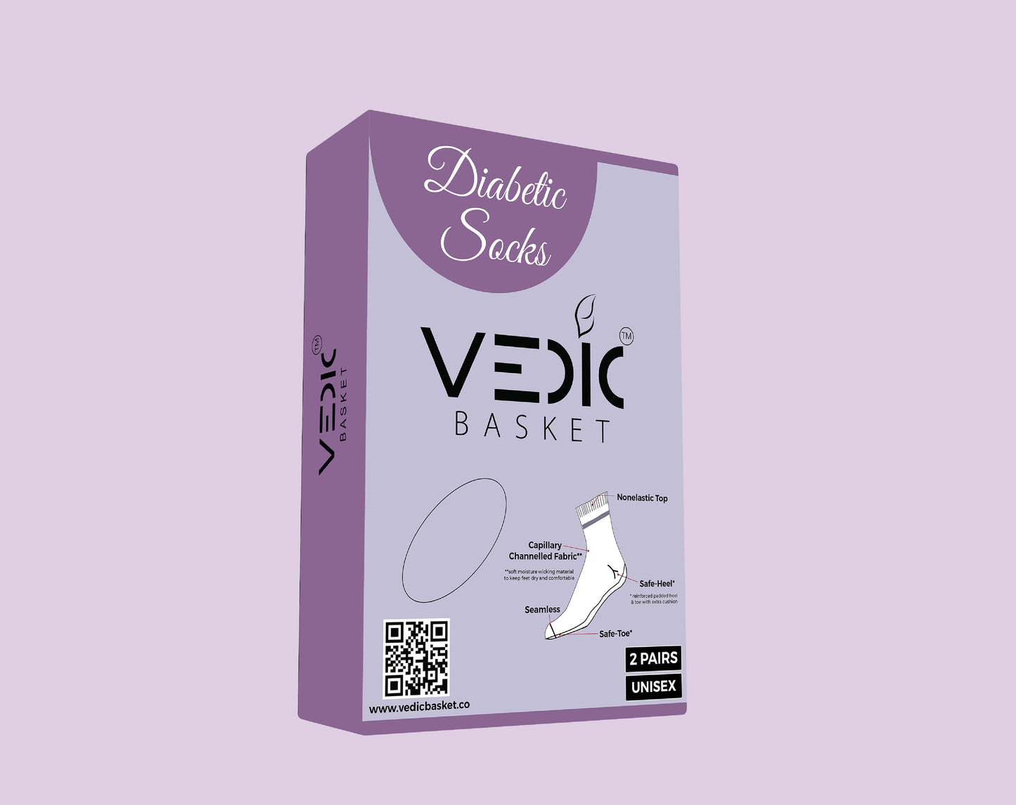 Vedic Basket Diabetic Socks For Men & Women (Two Pair)
